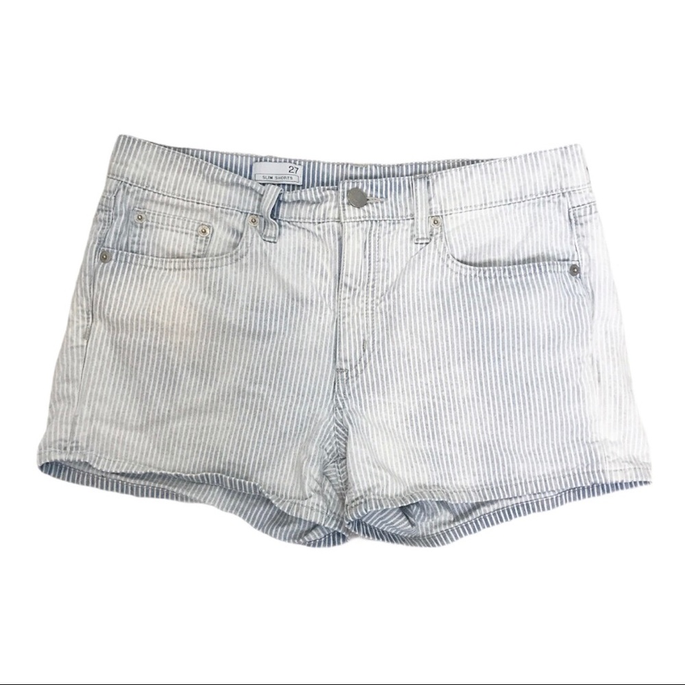 Gap shorts denim Slim Shorts 27 Railroad stripe gap shorts striped shorts summer